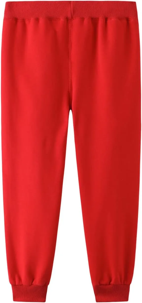 DILBYKE Boys Active Pants Fleece Jogger Sweatpants with Pockets, Thick Kids Bottom Trousers