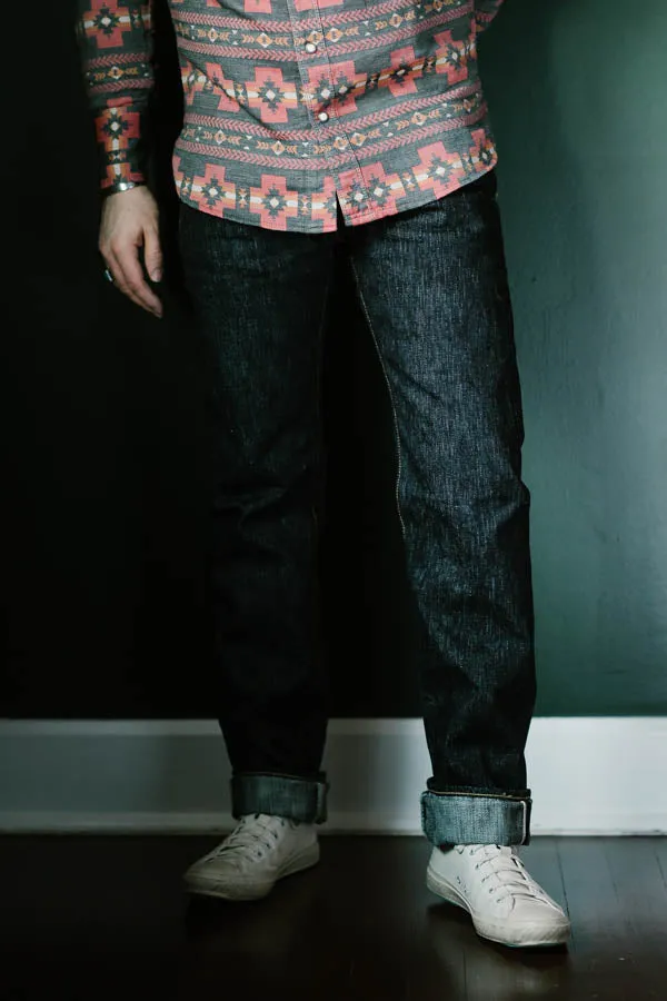 IH-666S-SLB - 16oz Slubby Selvedge Denim Slim Straight Cut Jeans - Indigo
