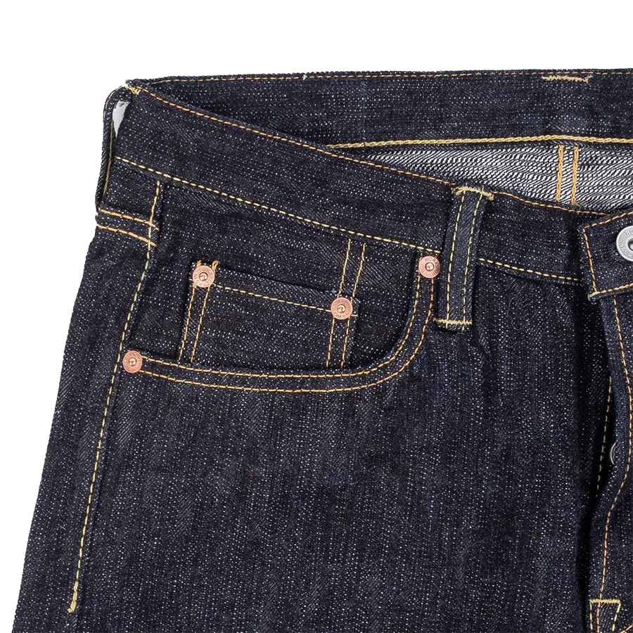 IH-666S-SLB - 16oz Slubby Selvedge Denim Slim Straight Cut Jeans - Indigo