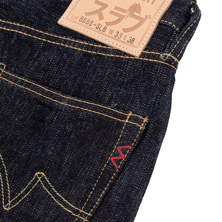 IH-666S-SLB - 16oz Slubby Selvedge Denim Slim Straight Cut Jeans - Indigo