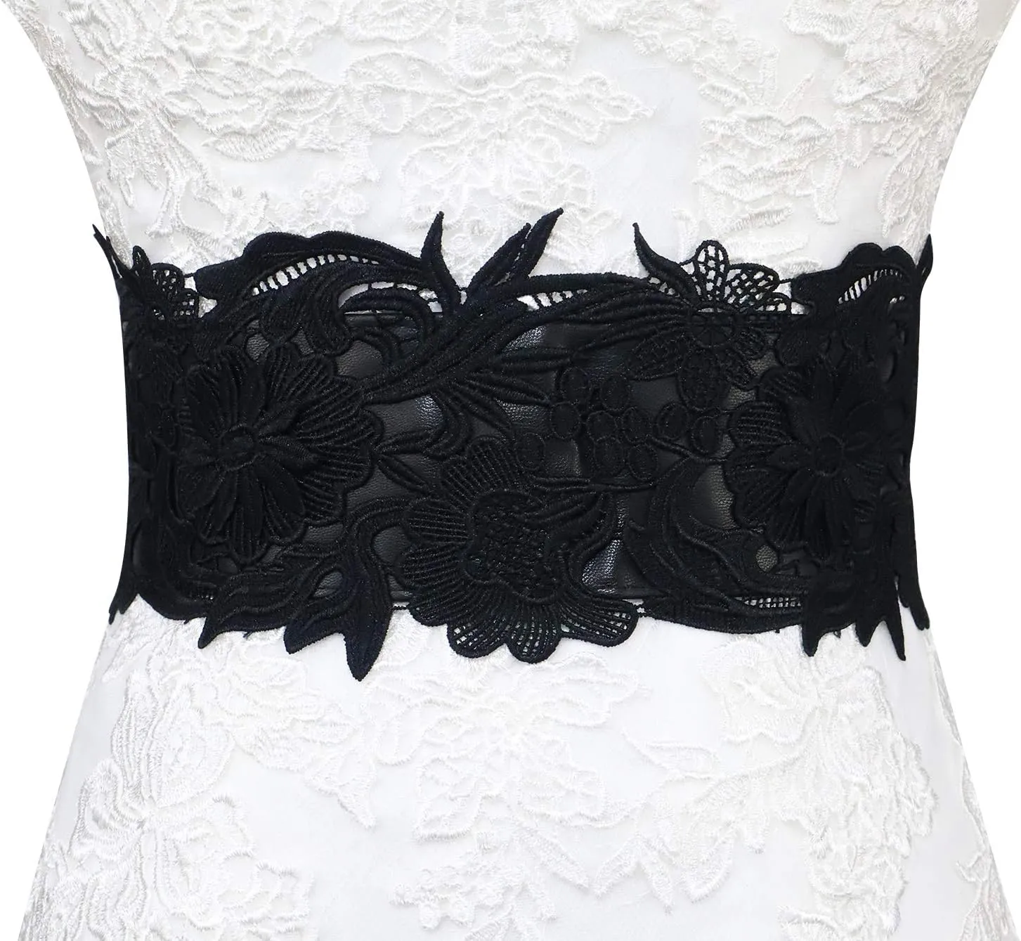 Lovful Womens Faux Leather Lace Wrap Around Obi Belt Waist Boho Band Wide Belts