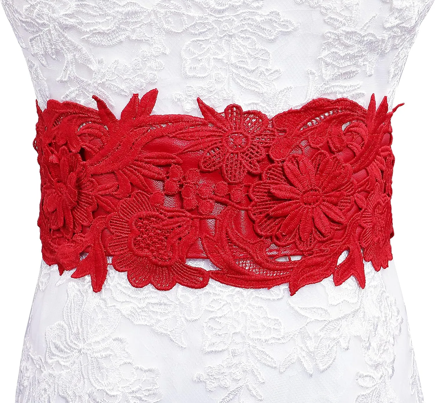 Lovful Womens Faux Leather Lace Wrap Around Obi Belt Waist Boho Band Wide Belts