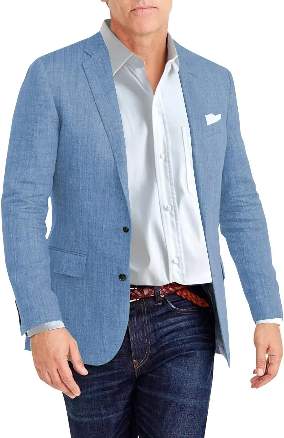 Mens Casual Blazer Regular Fit Linen Suit Jacket and Sports Coat Lightweight Men's Suit Separates