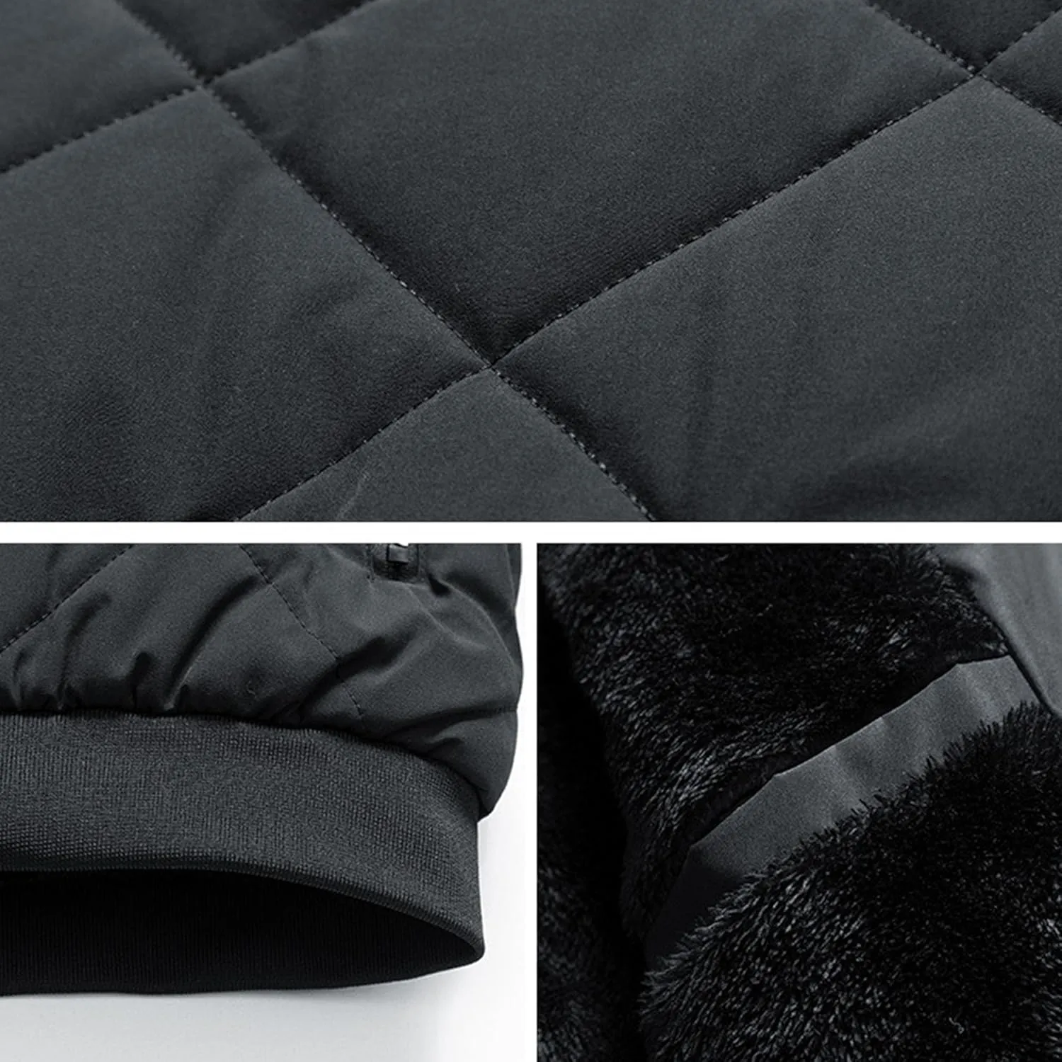 Mens Thicken Pilot Padded Coats Windproof Quilted Puffer Warm Jacket Zip Up Midweight Thick Bomber Coat