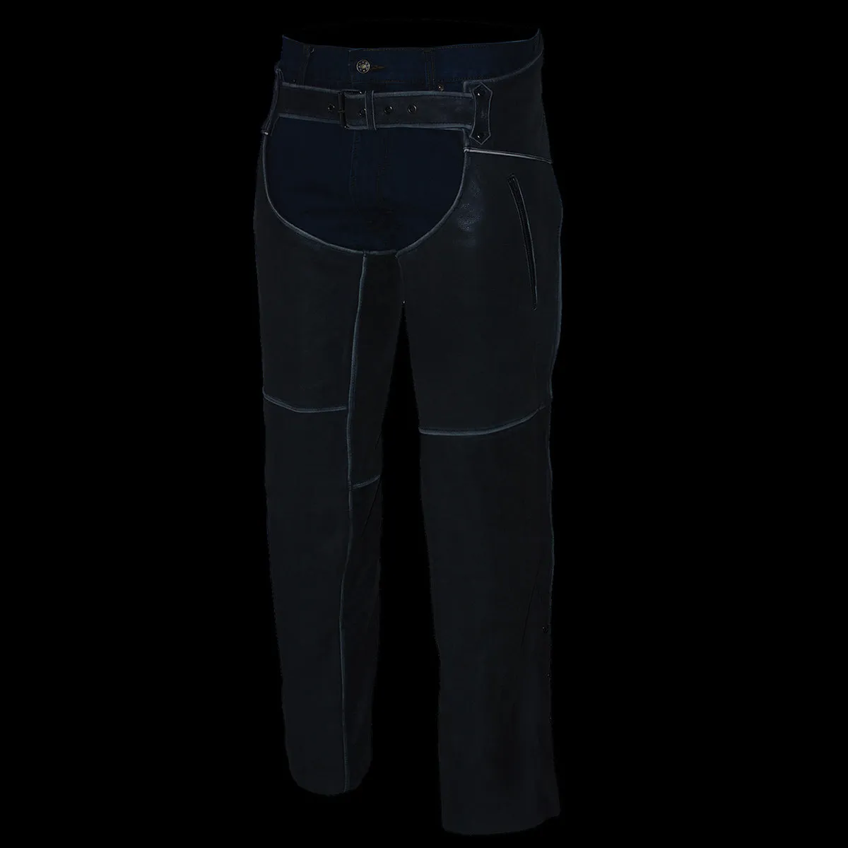 Milwaukee Leather MLM5535 Men's Vintage Grey Slate Leather Chaps with