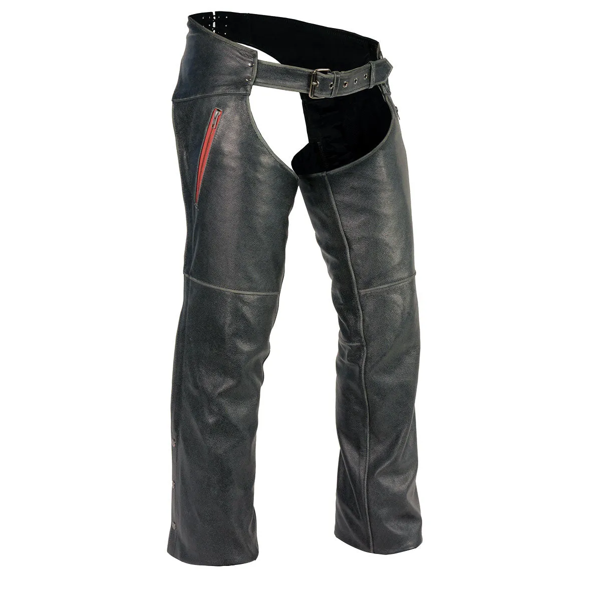 Milwaukee Leather MLM5535 Men's Vintage Grey Slate Leather Chaps with