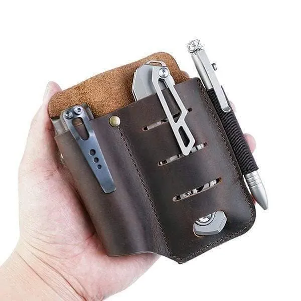 PJ15 Leather Muiltitool Sheath with Metal Belt Clip