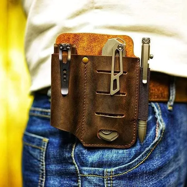 PJ15 Leather Muiltitool Sheath with Metal Belt Clip
