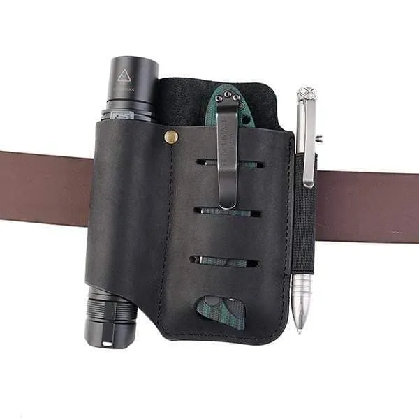 PJ15 Leather Muiltitool Sheath with Metal Belt Clip