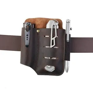 PJ15 Leather Muiltitool Sheath with Metal Belt Clip