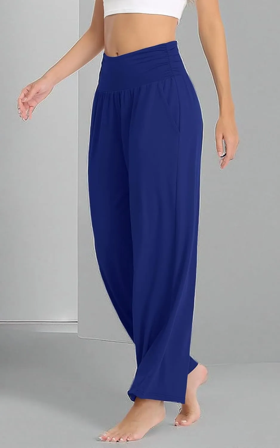 TARSE Womens Wide Leg Pants Casual Loose Yoga Sweatpants Comfy Lounge Pajama Flowy Pants Pockets
