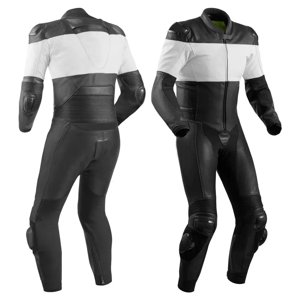 Turbo Black & Silver Motorcycle Race Suit