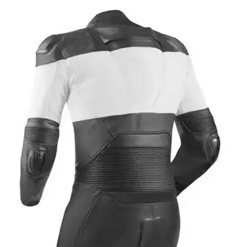 Turbo Black & Silver Motorcycle Race Suit