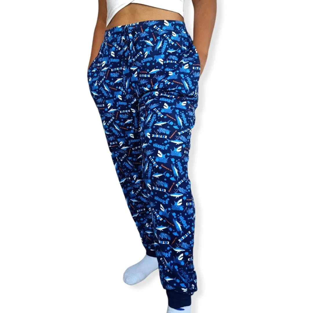 Women Pajama Pants - Blue Sharks