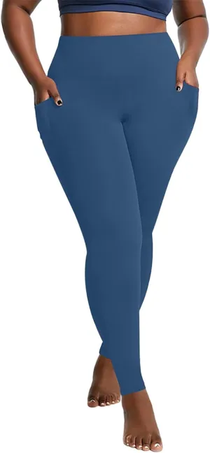 Xiaojmake Plus Size Leggings for Women Stretchy Tummy Control Workout Yoga Pant High Waist Seamless Stretchy Athletic Pants