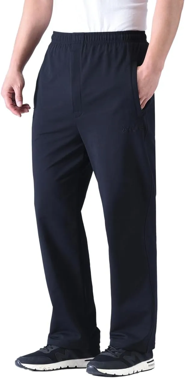 Zoulee Men's Casual Cotton Jogger Sweatpants Zipper Front Pants